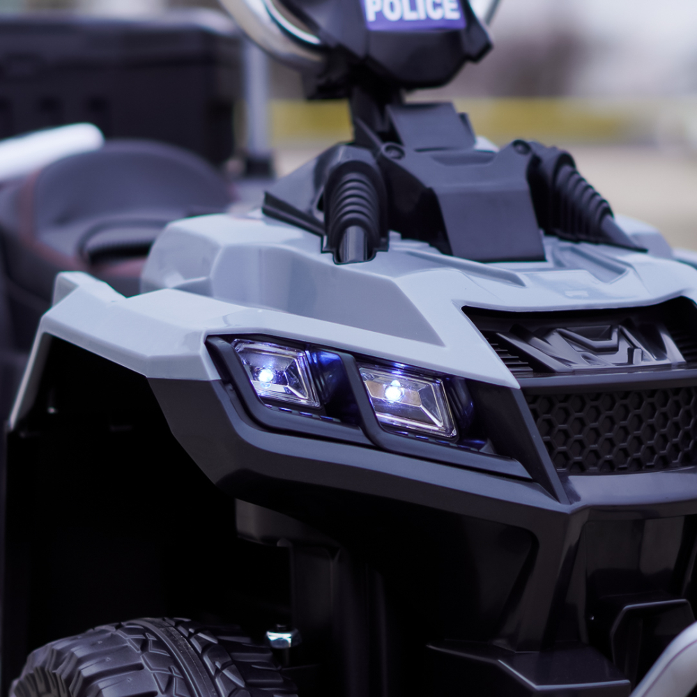 ATV electric pentru copii 3-6 ani, Kinderauto Police, 80W, 12V 7Ah, echipare premium, gri [13]