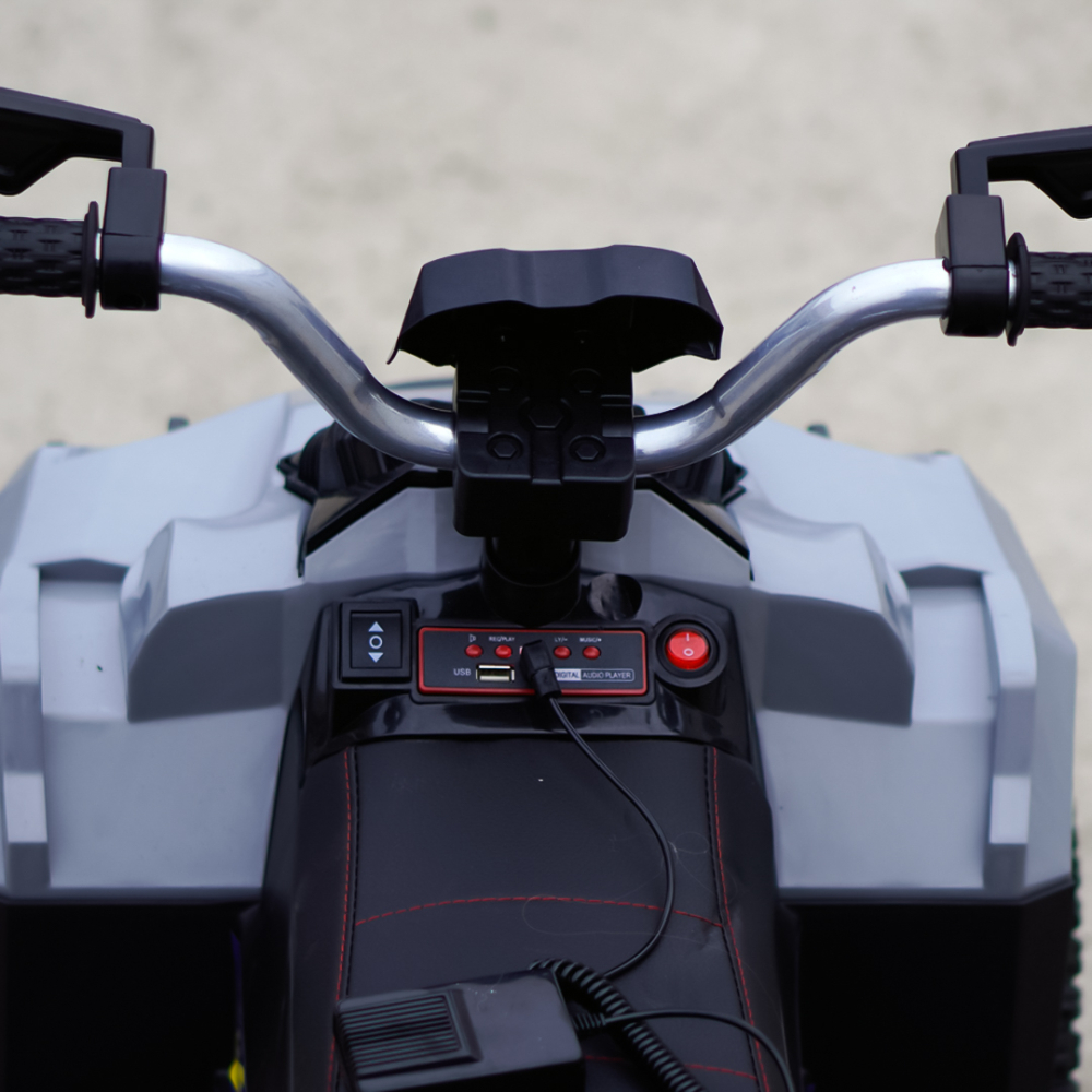 ATV electric pentru copii 3-6 ani, Kinderauto Police, 80W, 12V 7Ah, echipare premium, gri [16]