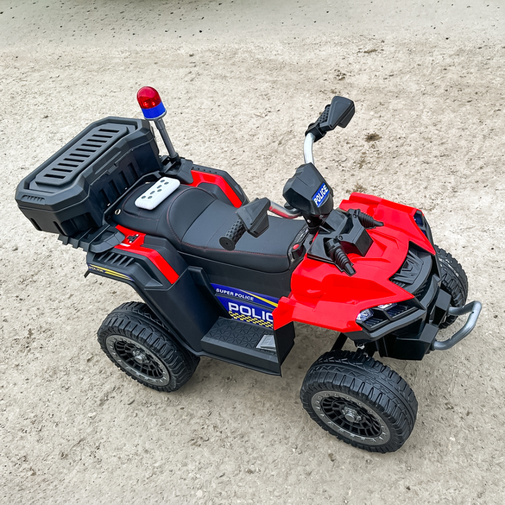 ATV electric pentru copii 3-6 ani, Kinderauto Police, 80W, 12V 7Ah, echipare premium, rosu [18]