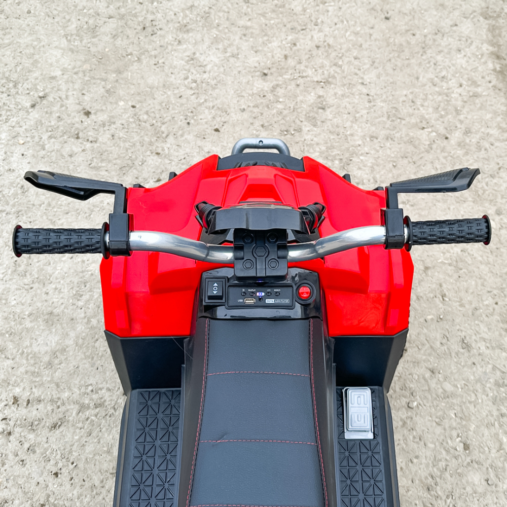 ATV electric pentru copii 3-6 ani, Kinderauto Police, 80W, 12V 7Ah, echipare premium, rosu [15]