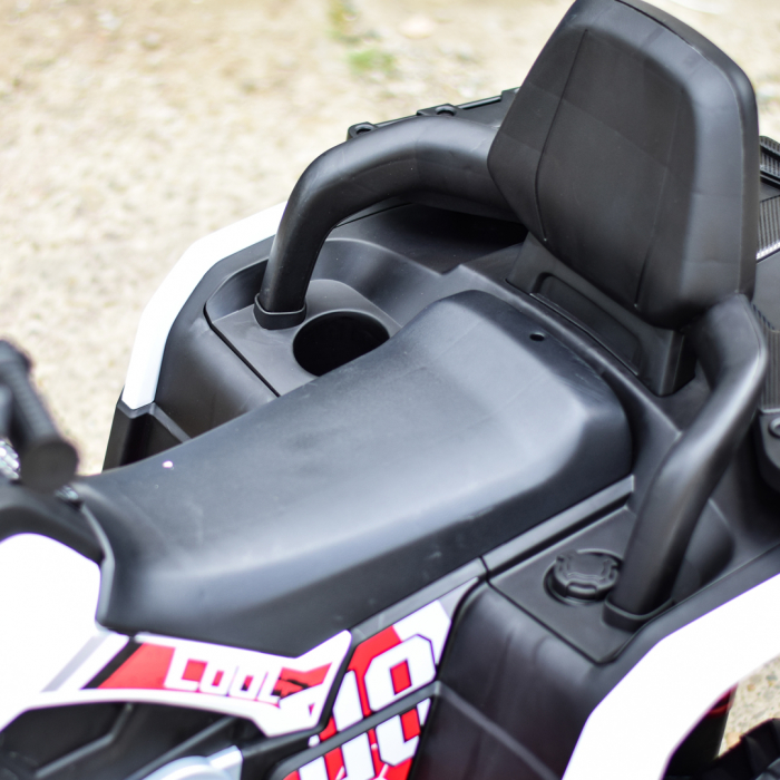 ATV electric copii 3-9 ani, 140W baterie 12V, alb, 4x4 [12]