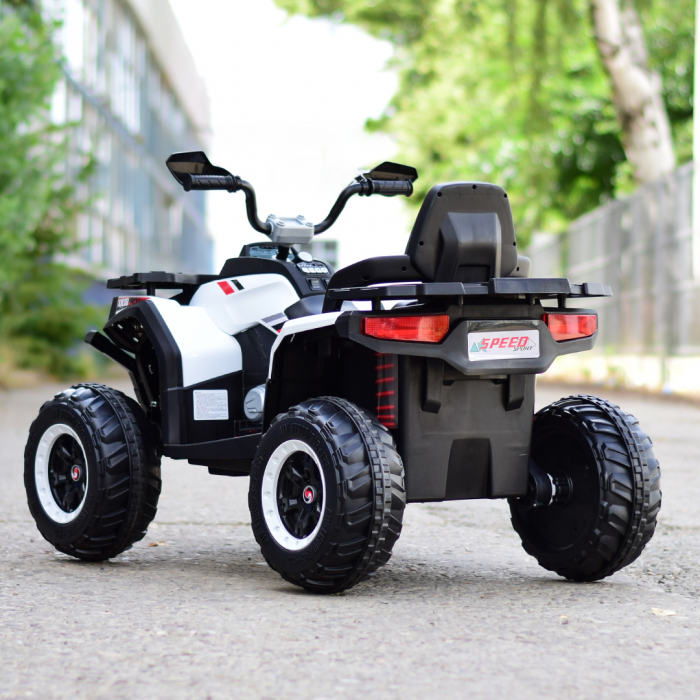 ATV electric copii 3-9 ani, 140W baterie 12V, alb, 4x4 [5]