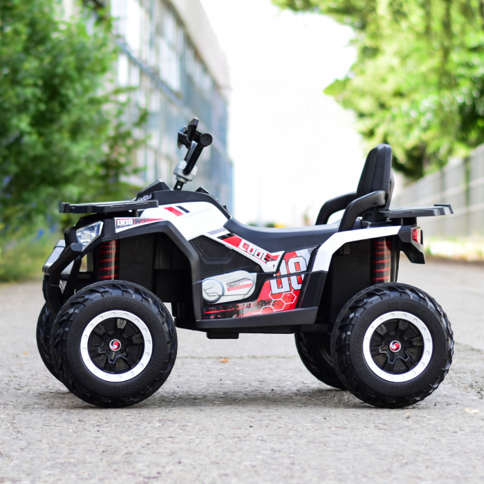 ATV electric copii 3-9 ani, 140W baterie 12V, alb, 4x4 [4]