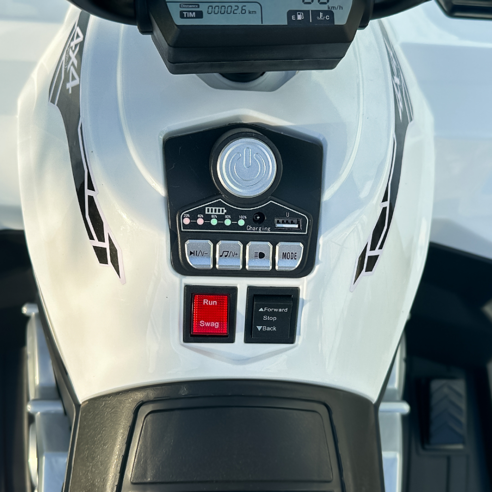ATV electric copii 3-9 ani, 180W baterie 12V, alb, 4x4 [13]