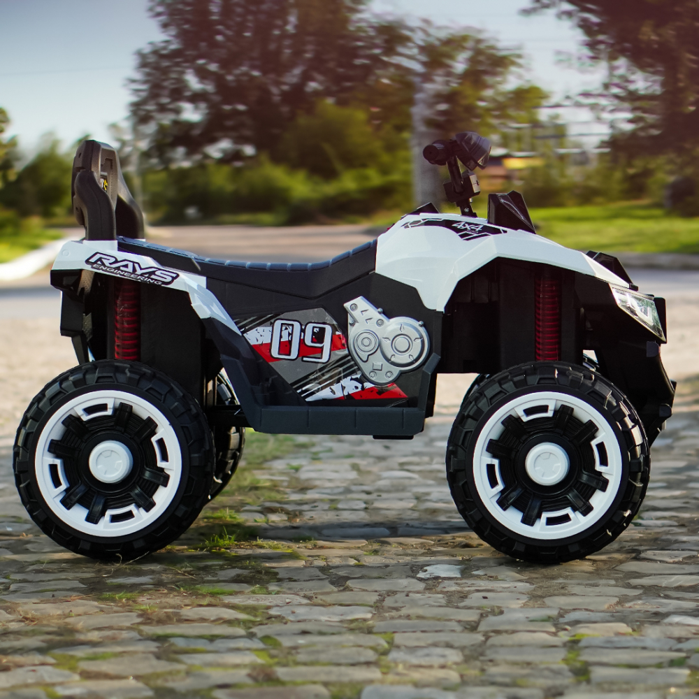 ATV electric copii 3-9 ani, 180W baterie 12V, alb, 4x4 [5]