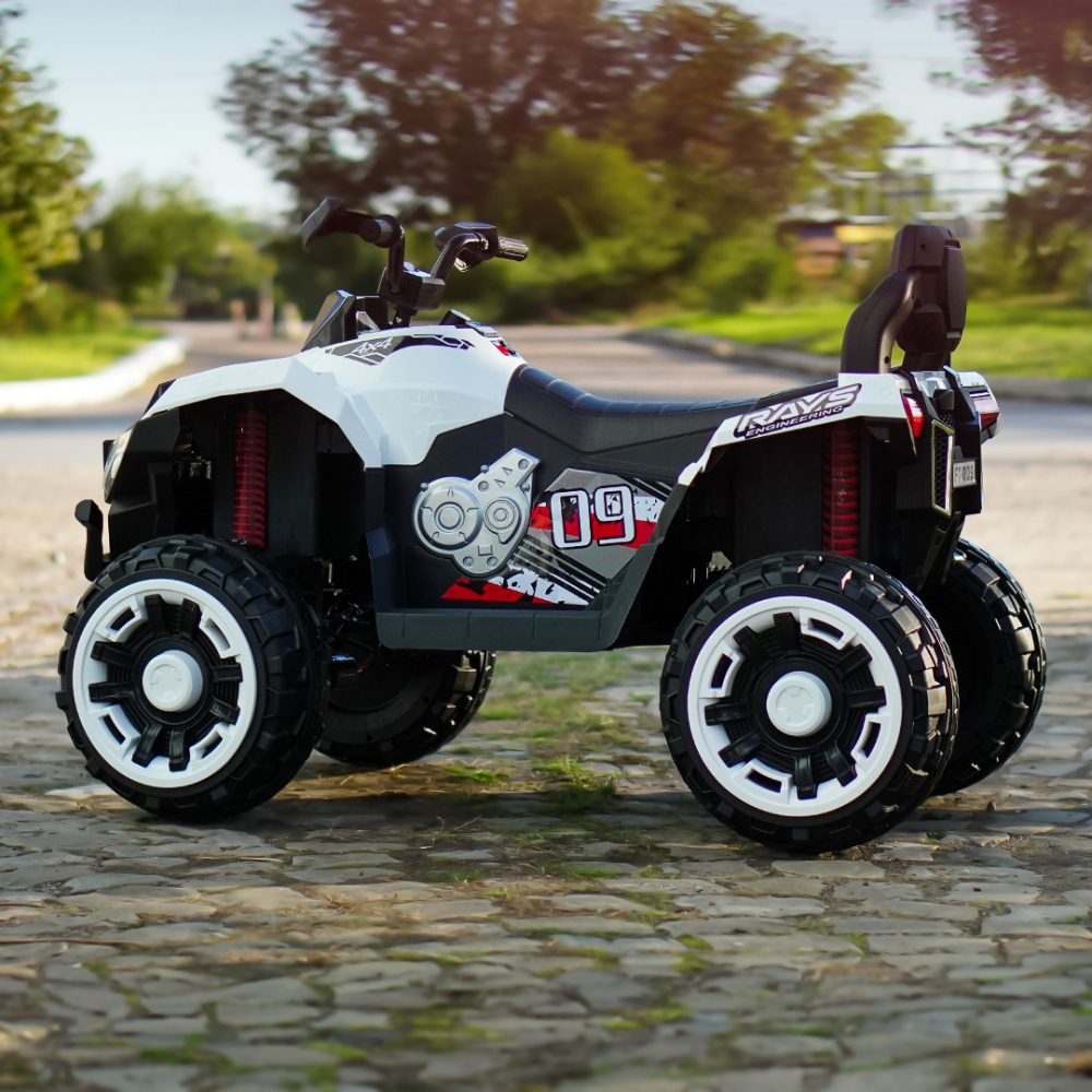 ATV electric copii 3-9 ani, 180W baterie 12V, alb, 4x4 [10]