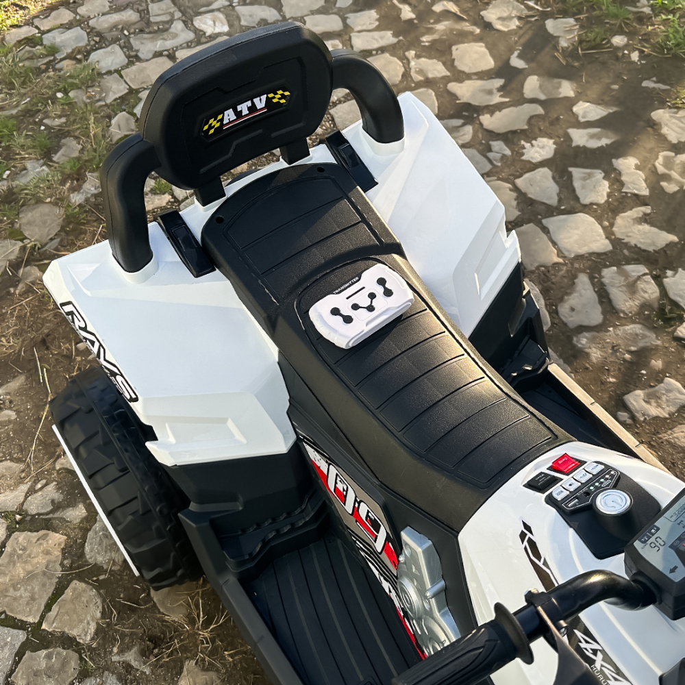 ATV electric copii 3-9 ani, 180W baterie 12V, alb, 4x4 [12]