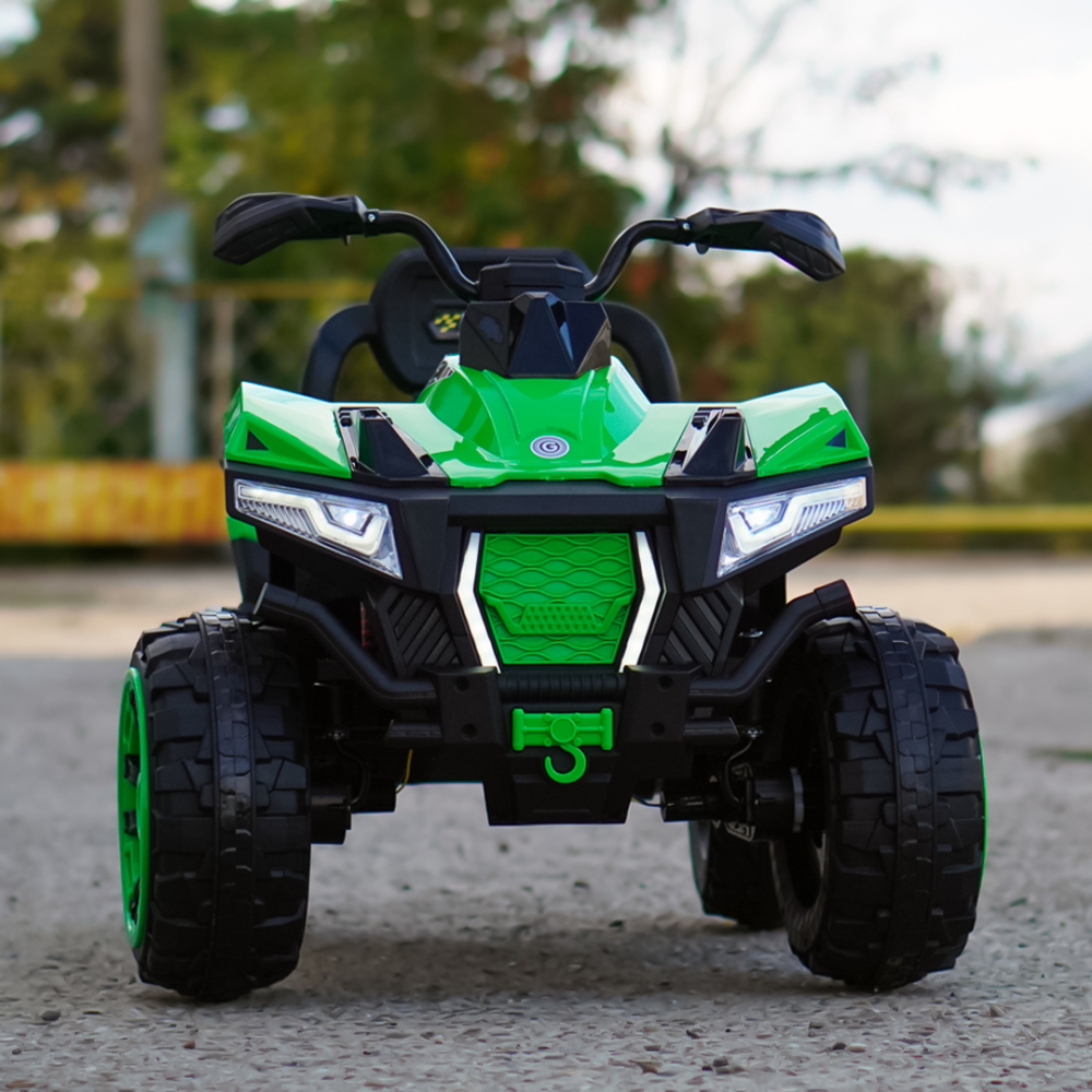 ATV electric copii 3-9 ani, 180W baterie 12V, verde, 4x4 [3]