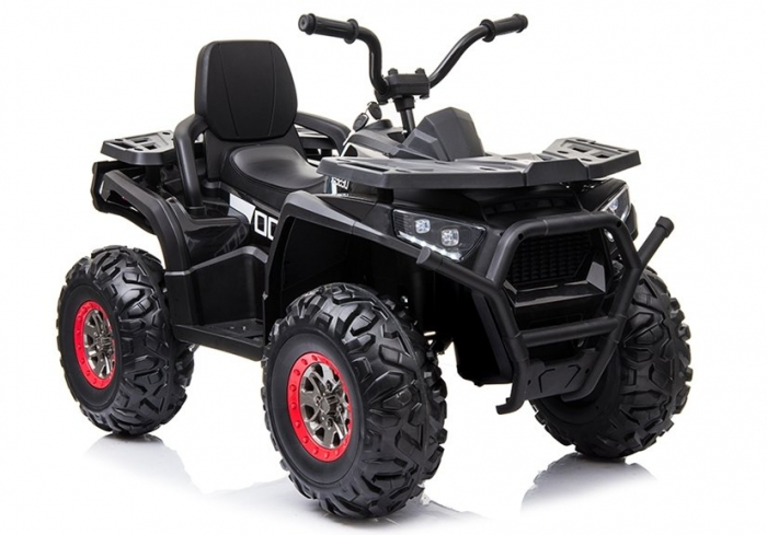 Atv electric pentru copii bj607 12v 90w cu scaun tapitat negru