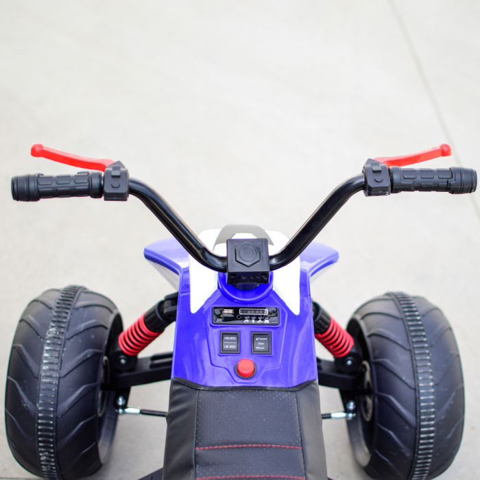 ATV electric pentru copii Kinderauto BJ718 90W 12V cu scaun tapitat culoare Albastru [12]
