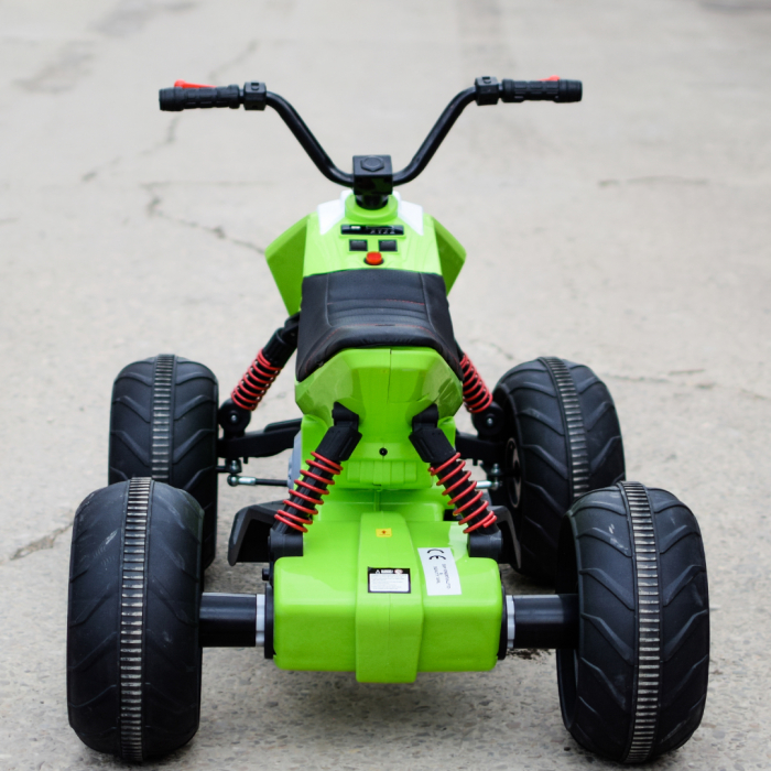 ATV electric pentru copii Kinderauto BJ718 90W 12V cu scaun tapitat culoare Verde [6]