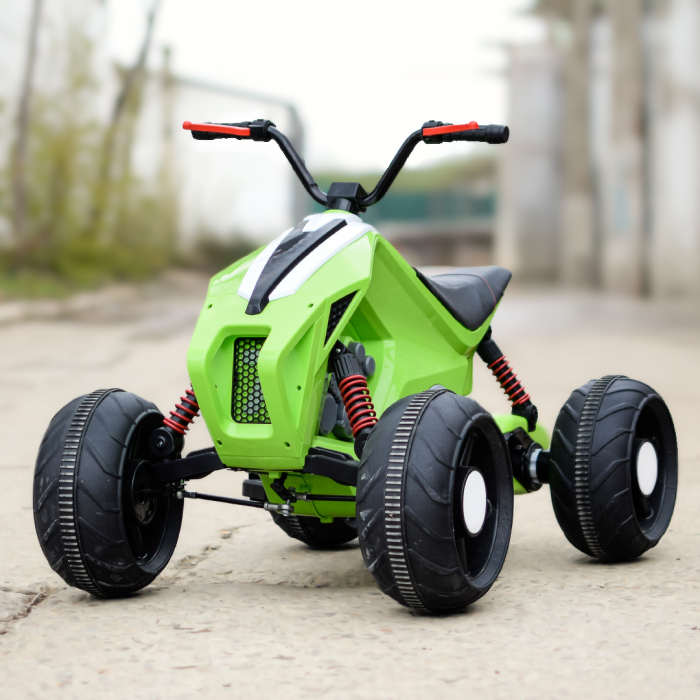 ATV electric pentru copii Kinderauto BJ718 90W 12V cu scaun tapitat culoare Verde [2]