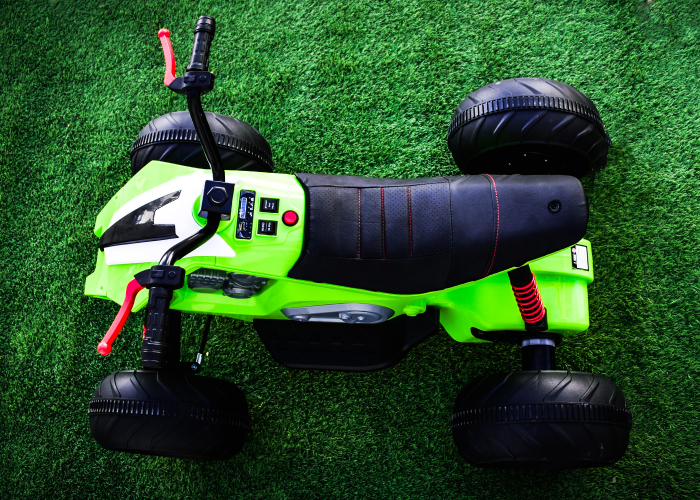 ATV electric pentru copii Kinderauto BJ718 90W 12V cu scaun tapitat culoare Verde [17]