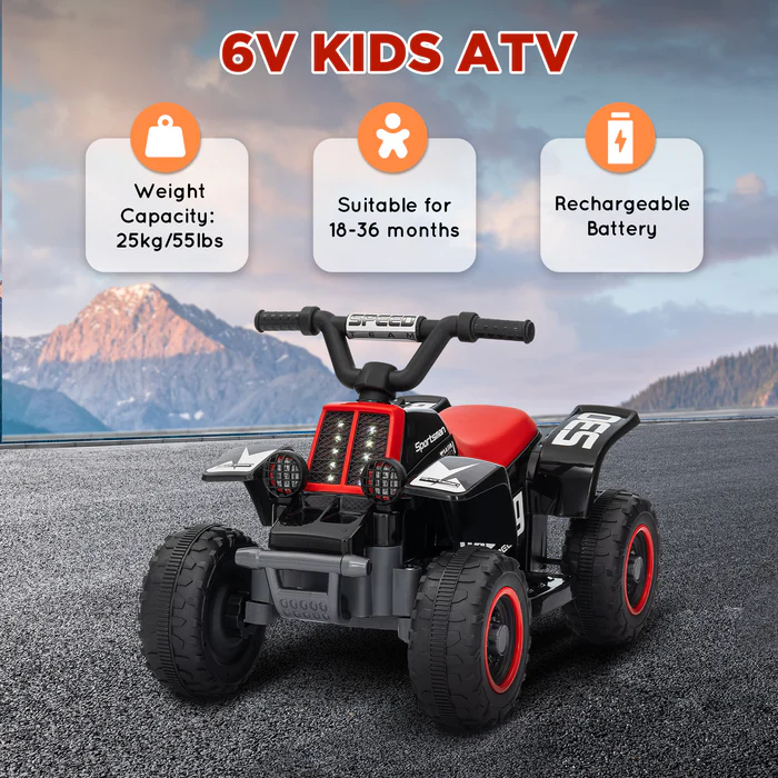 ATV electric pentru copii, Kinderauto CUBA 35W 6V cu telecomanda inclusa, neagra [4]