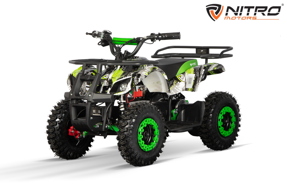 ATV electric pentru copii NITRO Torino Quad 1000W 36V 12Ah, Snowy tyres, grafiti green [2]