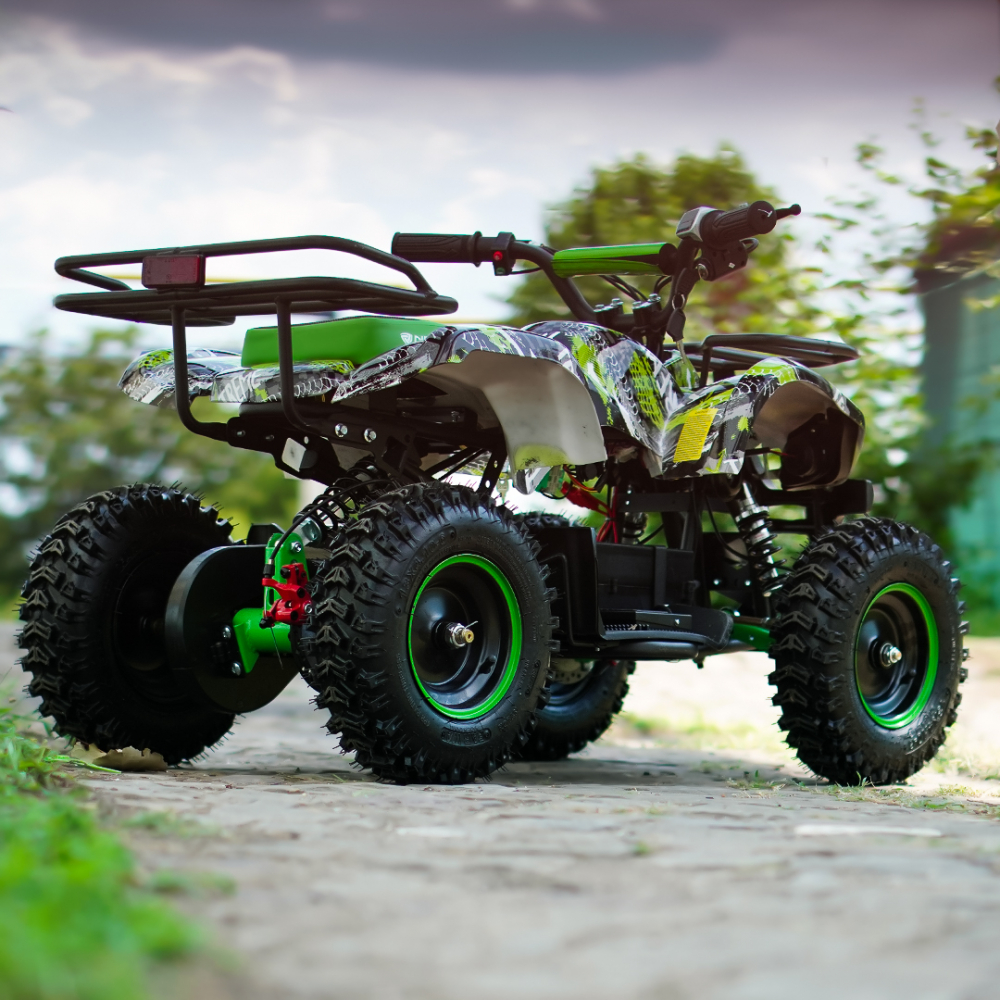 ATV electric pentru copii NITRO Torino Quad 1000W 36V 12Ah, Snowy tyres, grafiti green [9]