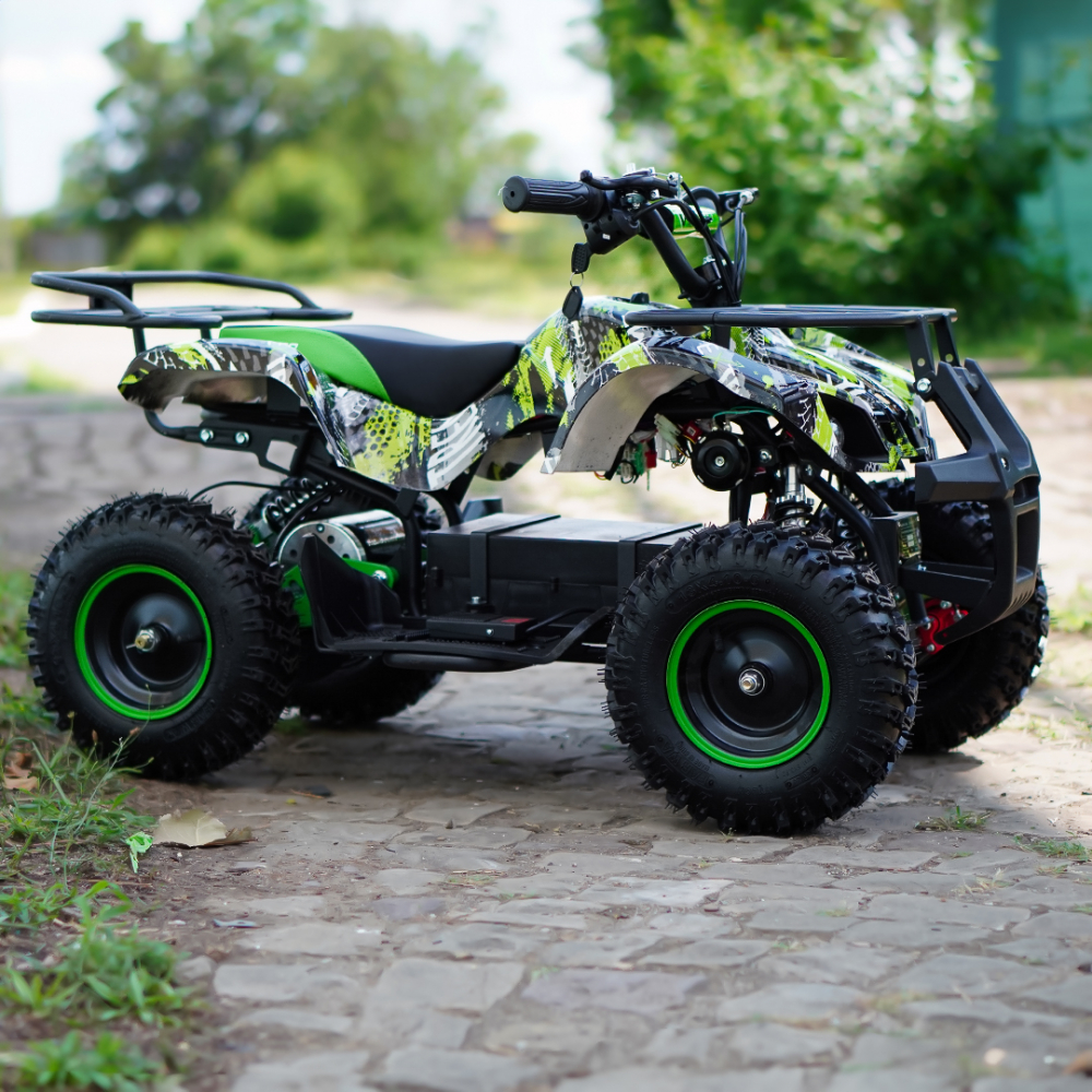 ATV electric pentru copii NITRO Torino Quad 1000W 36V 12Ah, Snowy tyres, grafiti green [10]