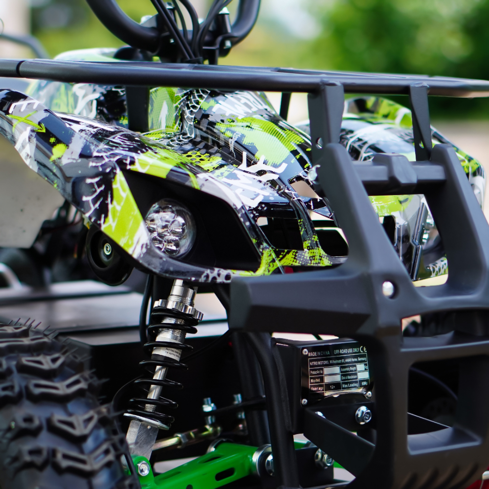 ATV electric pentru copii NITRO Torino Quad 1000W 36V 12Ah, Snowy tyres, grafiti green [11]