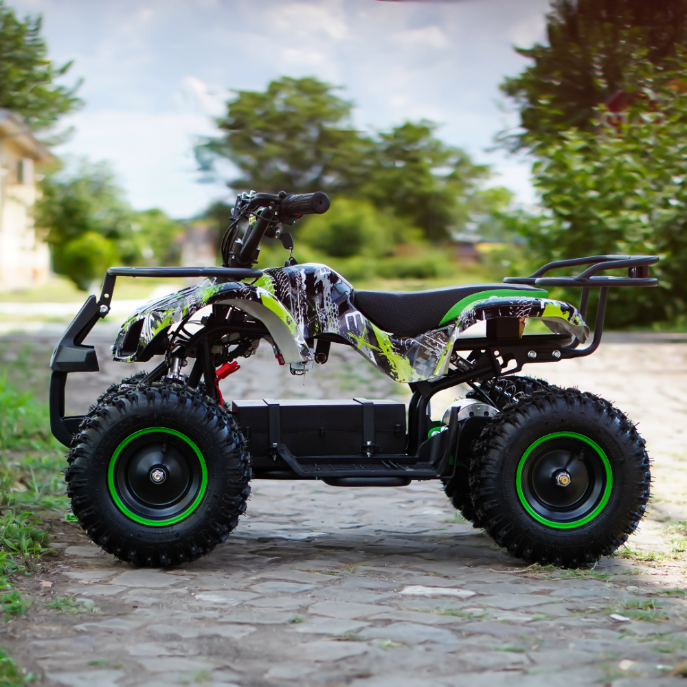 ATV electric pentru copii NITRO Torino Quad 1000W 36V 12Ah, Snowy tyres, grafiti green [6]