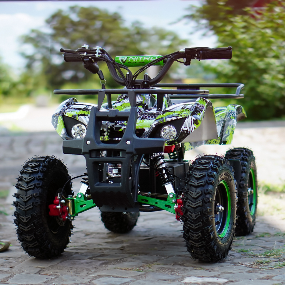 ATV electric pentru copii NITRO Torino Quad 1000W 36V 12Ah, Snowy tyres, grafiti green [3]