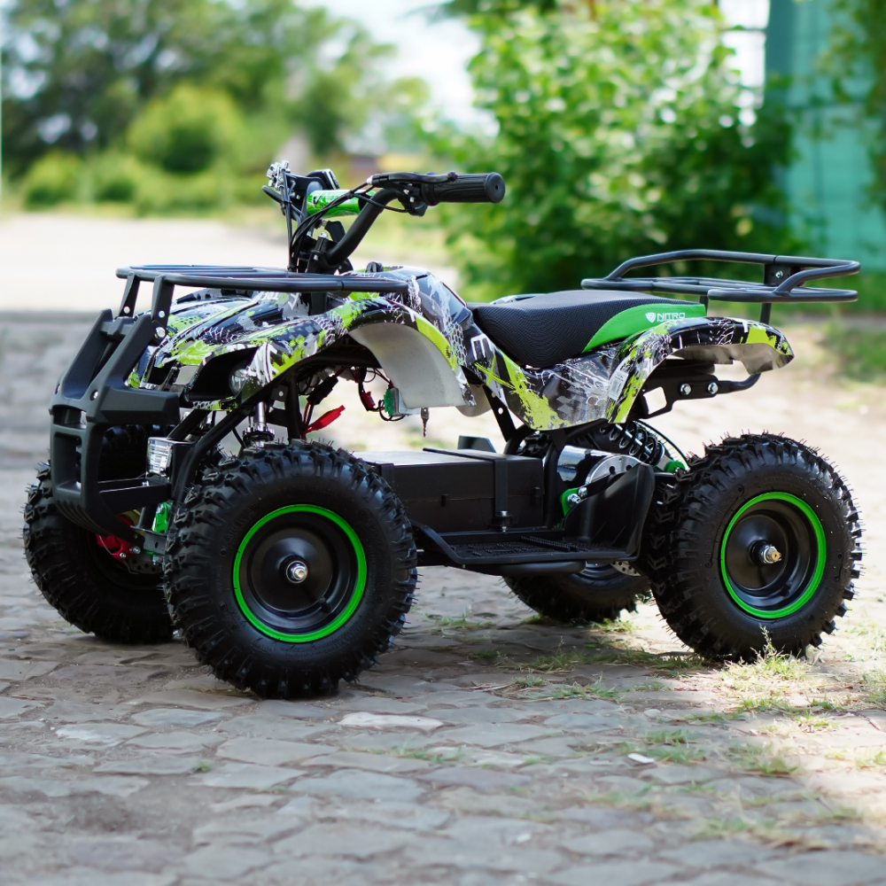 ATV electric pentru copii NITRO Torino Quad 1000W 36V 12Ah, Snowy tyres, grafiti green [5]