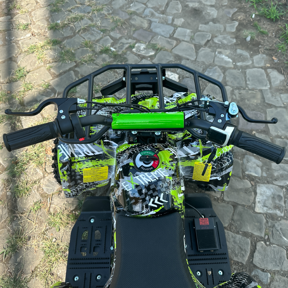 ATV electric pentru copii NITRO Torino Quad 1000W 36V 12Ah, Snowy tyres, grafiti green [13]