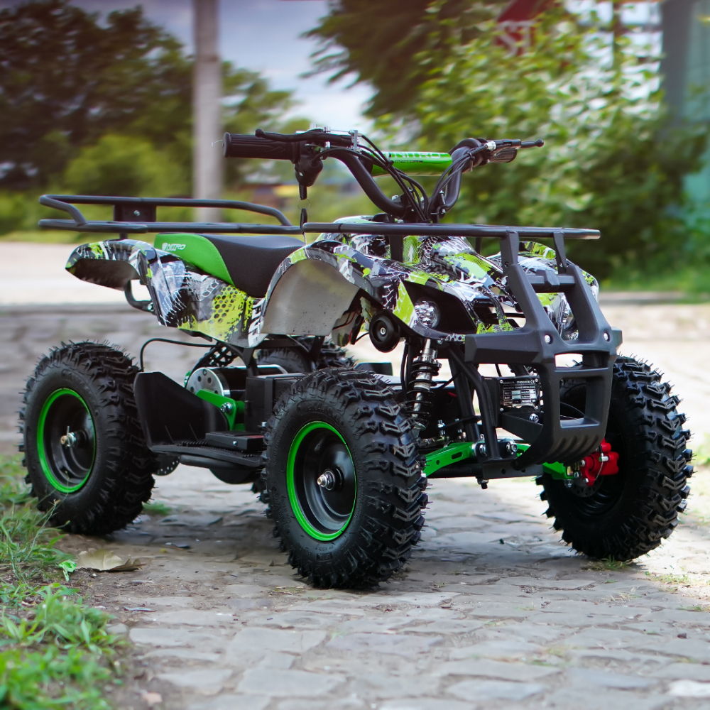 ATV electric pentru copii NITRO Torino Quad 1000W 36V 12Ah, Snowy tyres, grafiti green [2]