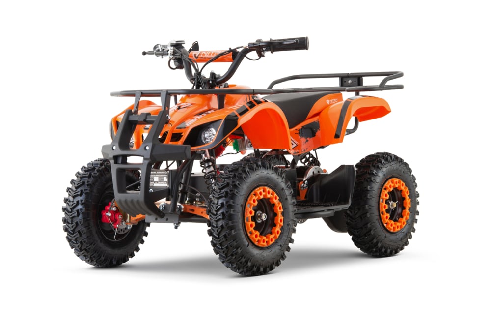 ATV electric pentru copii NITRO Torino Quad 1200W 48V Snowy Tyre, culoare portocalie