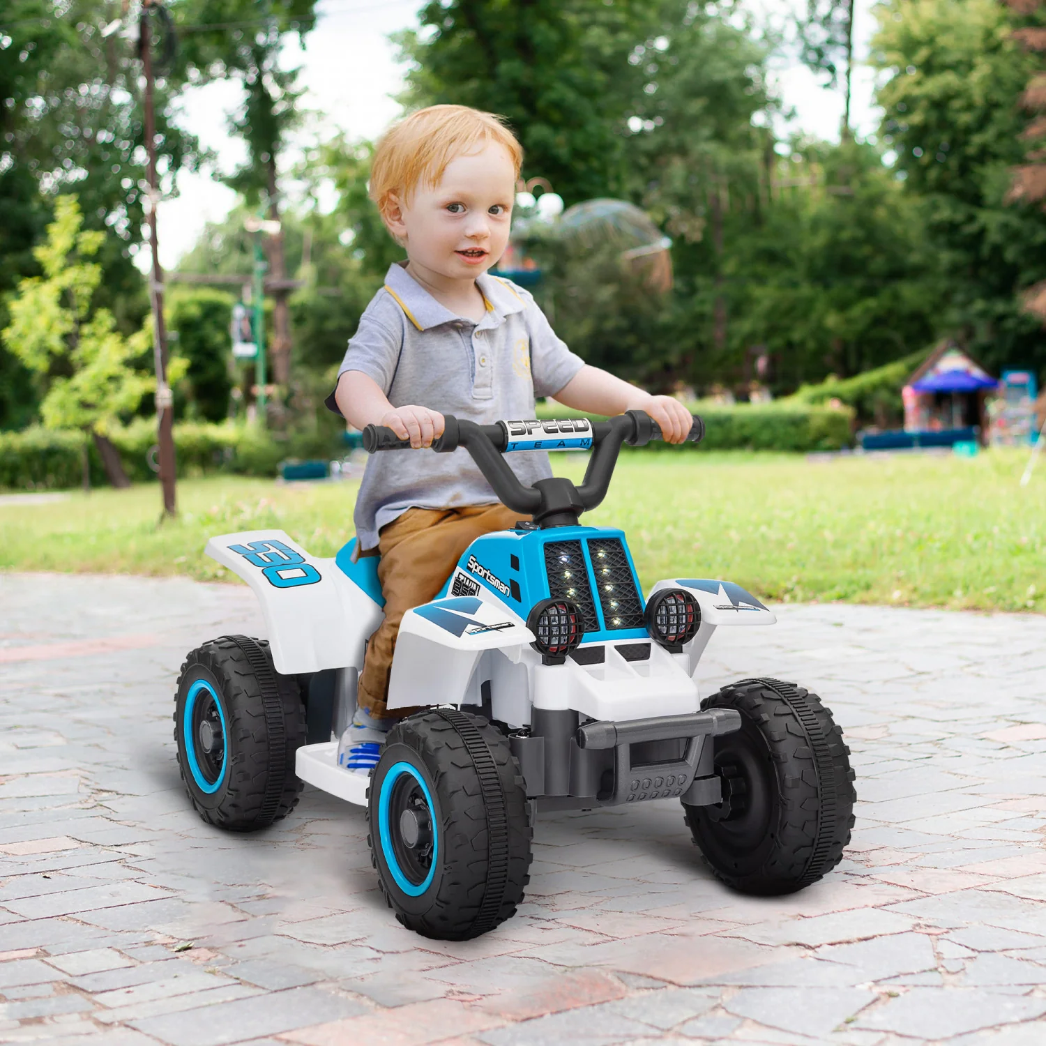 ATV electric pentru copii, Kinderauto CUBA 35W 6V cu telecomanda inclusa, albastru [3]