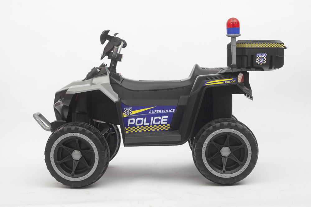 ATV electric pentru copii 3-6 ani, Kinderauto Police, 80W, 12V 7Ah, echipare premium, gri [4]