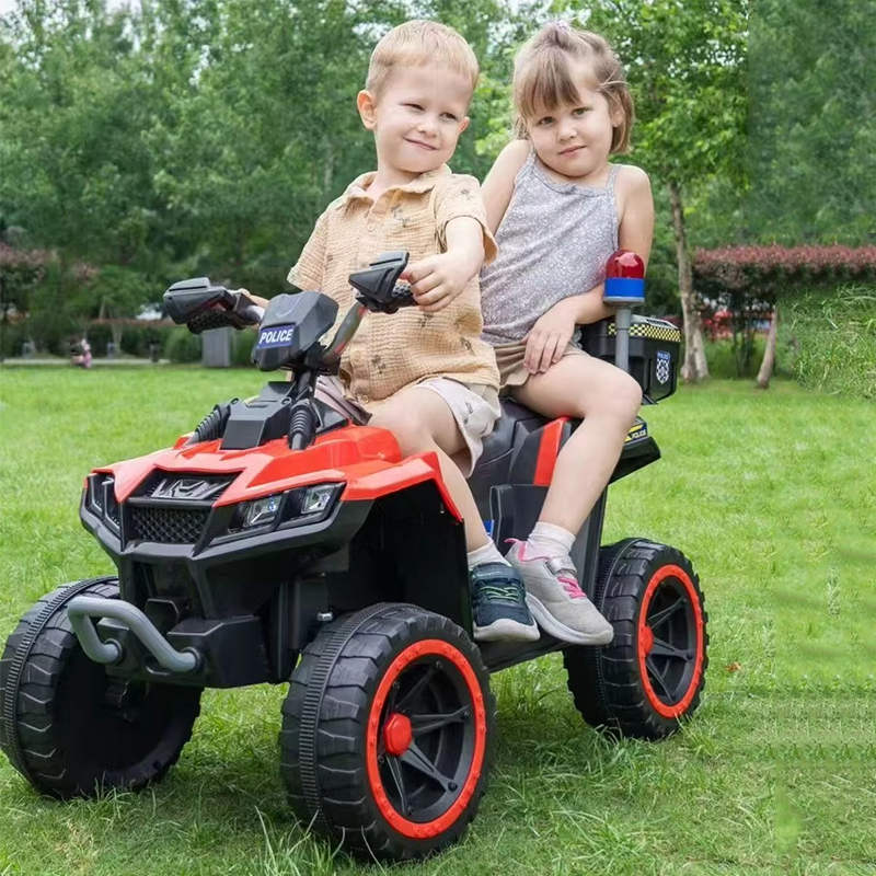 ATV electric pentru copii 3-6 ani, Kinderauto Police, 80W, 12V 7Ah, echipare premium, albastru [5]