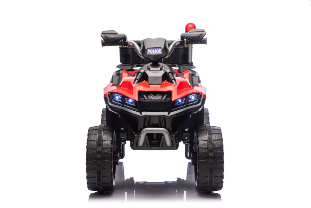 ATV electric pentru copii 3-6 ani, Kinderauto Police, 80W, 12V 7Ah, echipare premium, rosu [7]