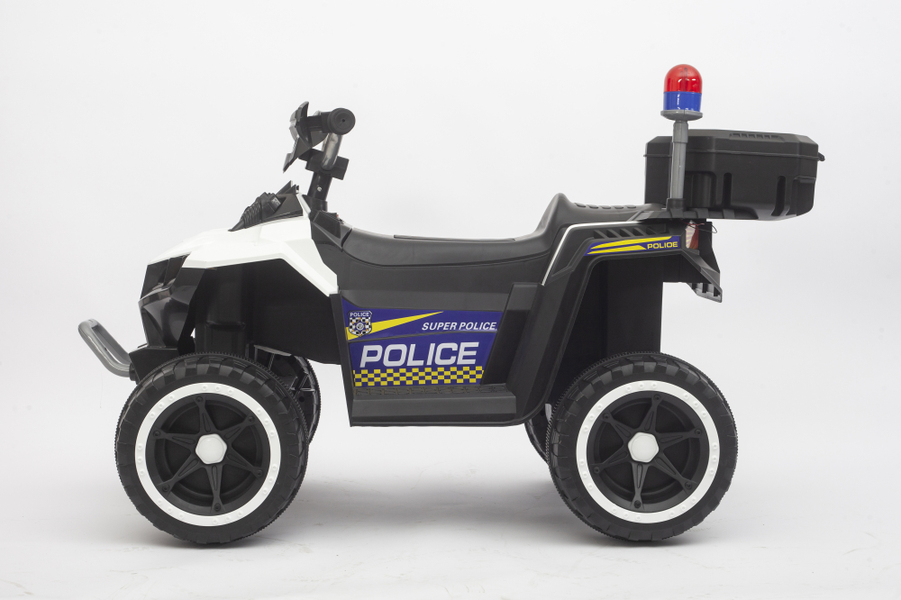 ATV electric pentru copii 3-6 ani, Kinderauto Police, 80W, 12V 7Ah, echipare premium, alb [3]