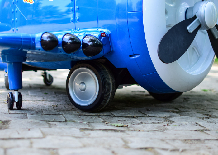 Avion electric pentru copii Eyas plane BJ20201 60W 12V, telecomanda, culoare Albastru [8]