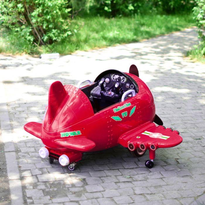 Avion electric pentru copii Eyas plane BJ20201 60W 12V, telecomanda, culoare Rosie [2]