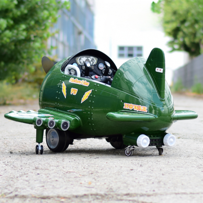 Avion electric pentru copii Eyas plane BJ20201 60W 12V, telecomanda, culoare Verde [9]