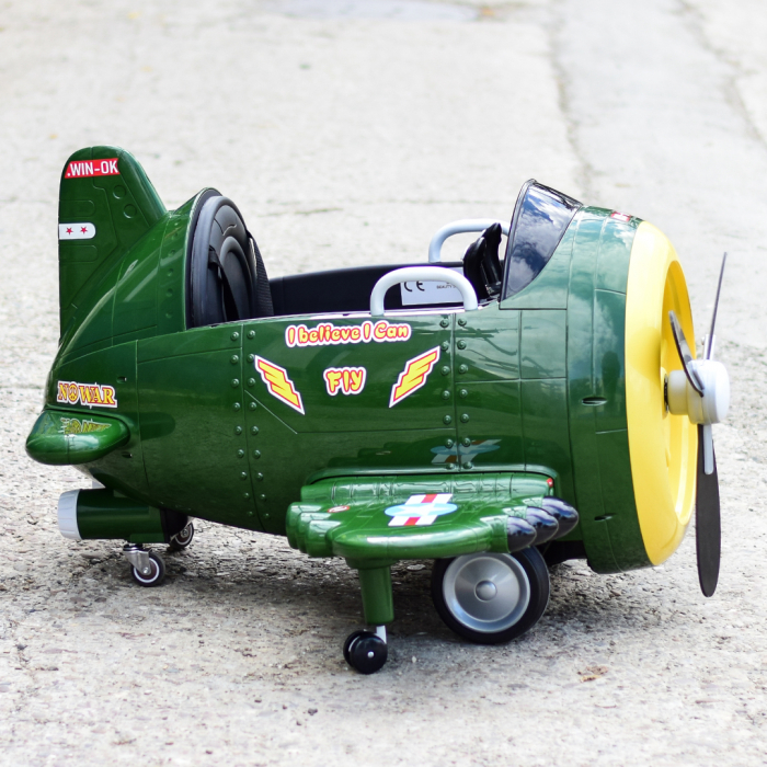 Avion electric pentru copii Eyas plane BJ20201 60W 12V, telecomanda, culoare Verde [6]