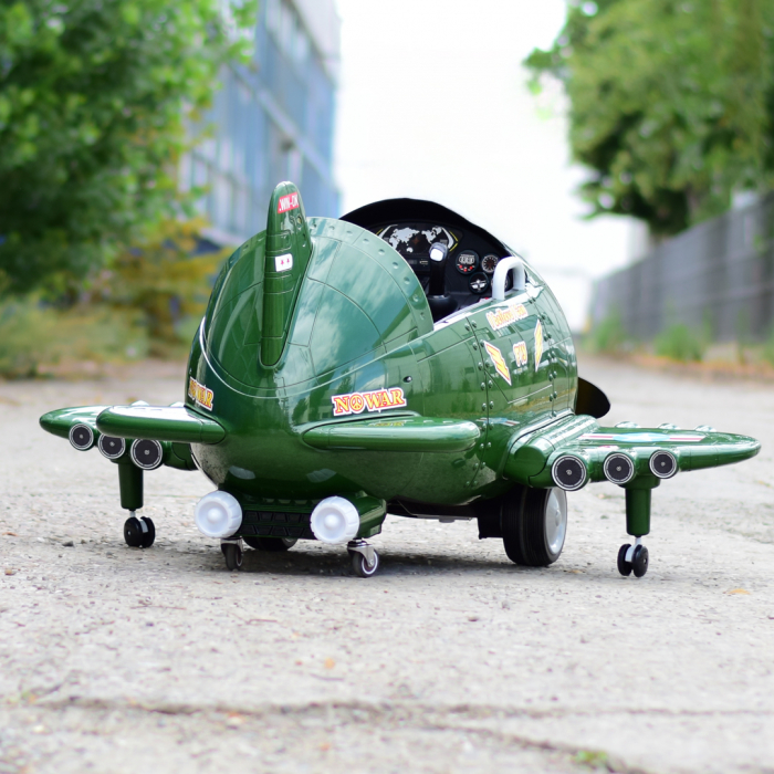 Avion electric pentru copii Eyas plane BJ20201 60W 12V, telecomanda, culoare Verde [8]
