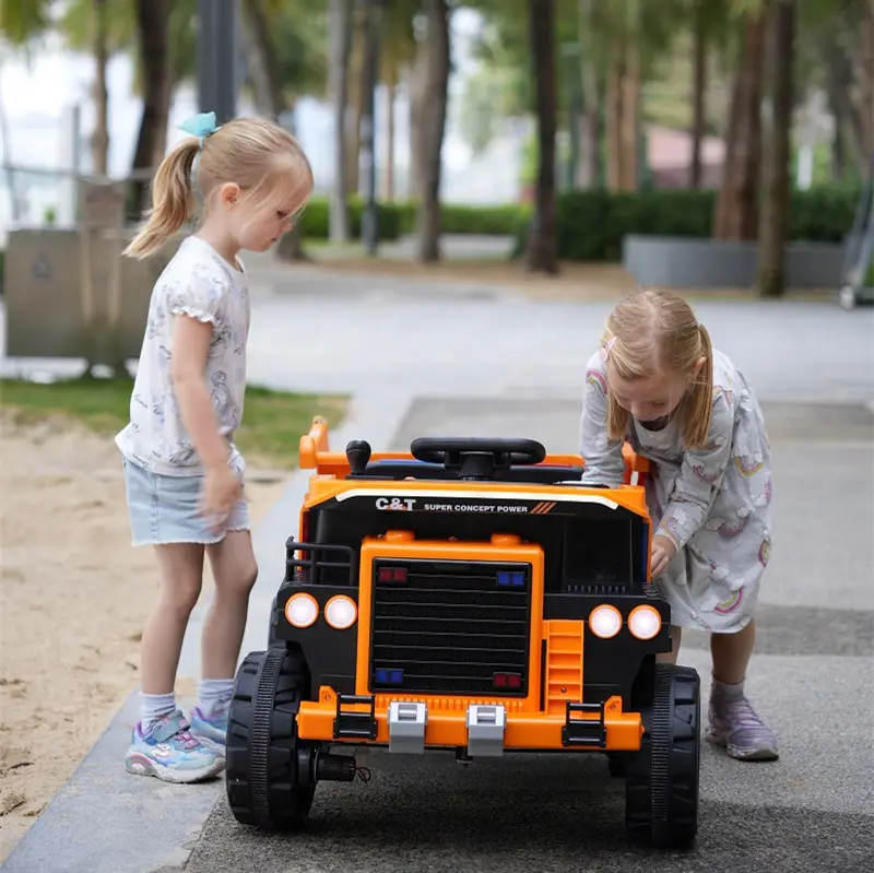Basculanta electrica pentru 2 copii, Kinderauto BJDQ818 120W 12V 10Ah PREMIUM, culoare Galbena [24]