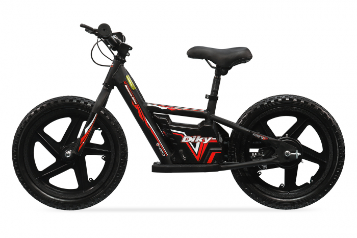 Bicicleta electrica fara pedale, Nitro Bike DIKY 180W 24V Lithium , Roti 16 inch, Rosu 180W imagine noua responsabilitatesociala.ro