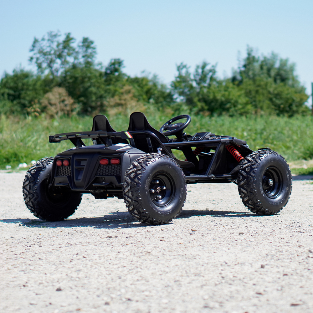 Buggy electric pentru 2 copii, Kinderauto General, 800W 48V 20Ah, roti gonflabile,  music player, negru [10]