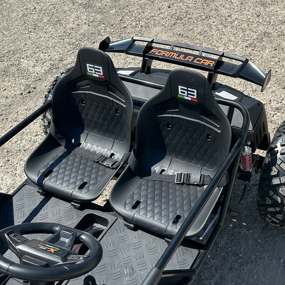 Buggy electric pentru 2 copii, Kinderauto General, 800W 48V 20Ah, roti gonflabile,  music player, negru [15]