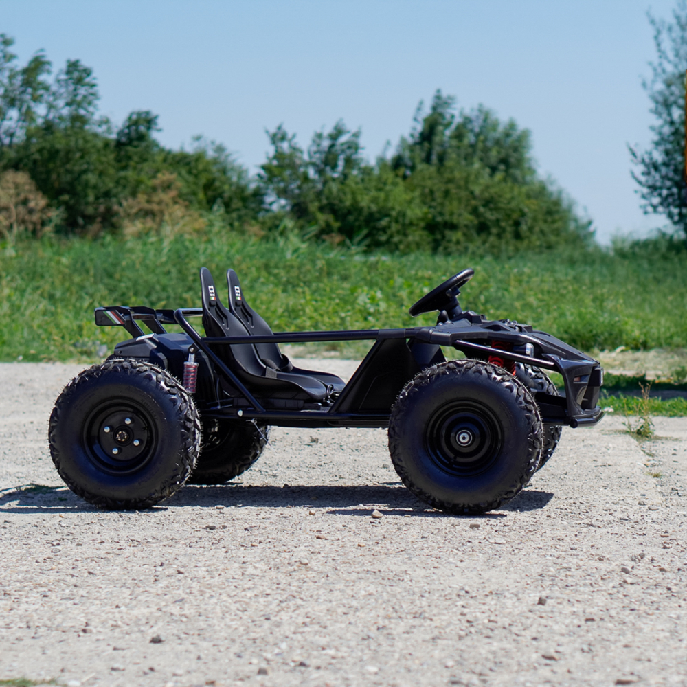 Buggy electric pentru 2 copii, Kinderauto General, 800W 48V 20Ah, roti gonflabile,  music player, negru [9]