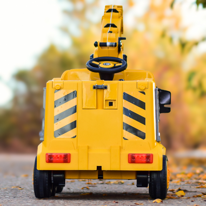 Camion electric cu functie de macara, Kinderauto Costrucktor 140W 12V 10Ah, culoare Galbena [7]