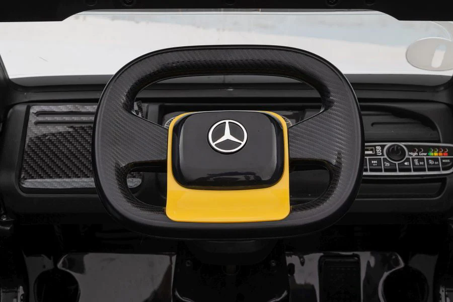 Camion electric + platforma, Mercedes-Benz Axor 90W 12V STANDARD, culoare Galbena [13]