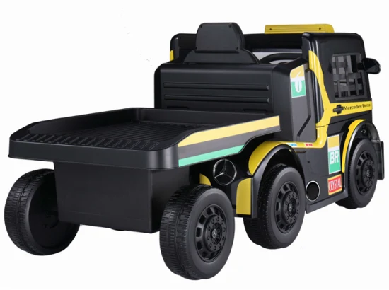 Camion electric + platforma, Mercedes-Benz Axor 90W 12V STANDARD, culoare Galbena [16]