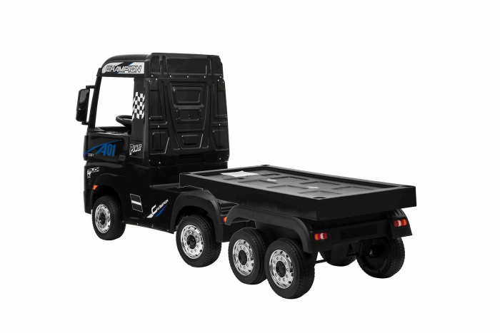 Camion electric Mercedes ACTROS 4x4 180W 12V Premium, cu platforma, culoare Neagra [5]