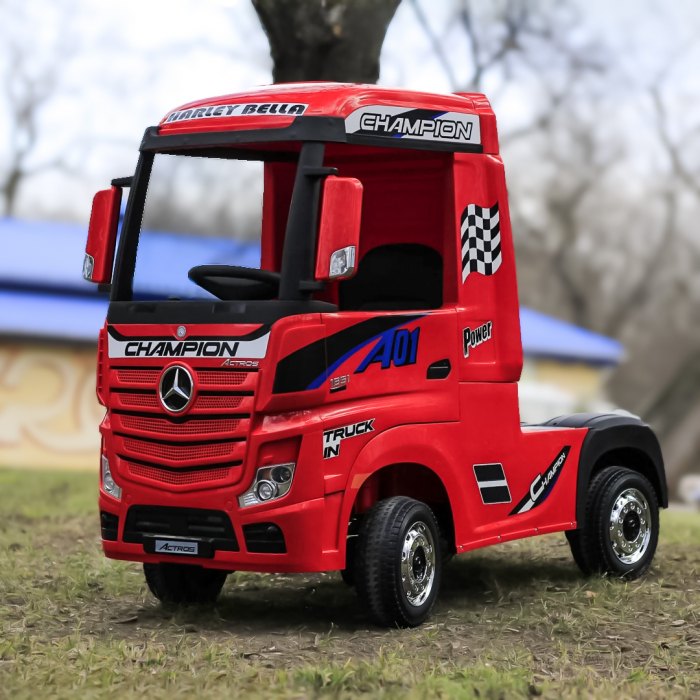 Camion electric Mercedes ACTROS 4x4 180W 12V PREMIUM #Rosu [3]