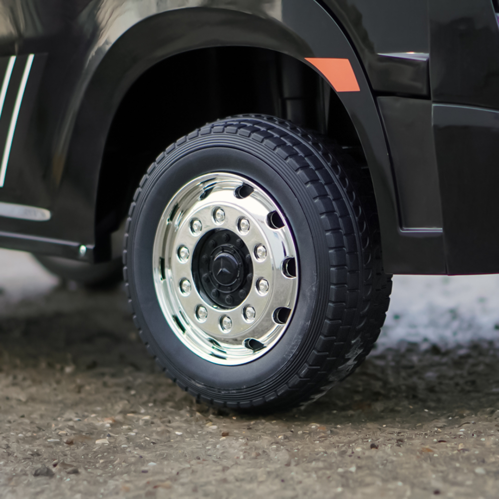 Camion electric pentru copii Mercedes ACTROS, tractiune 4x4, 180W, 12V, roti moi EVA, telecomanda, echipare Premium, negru [11]