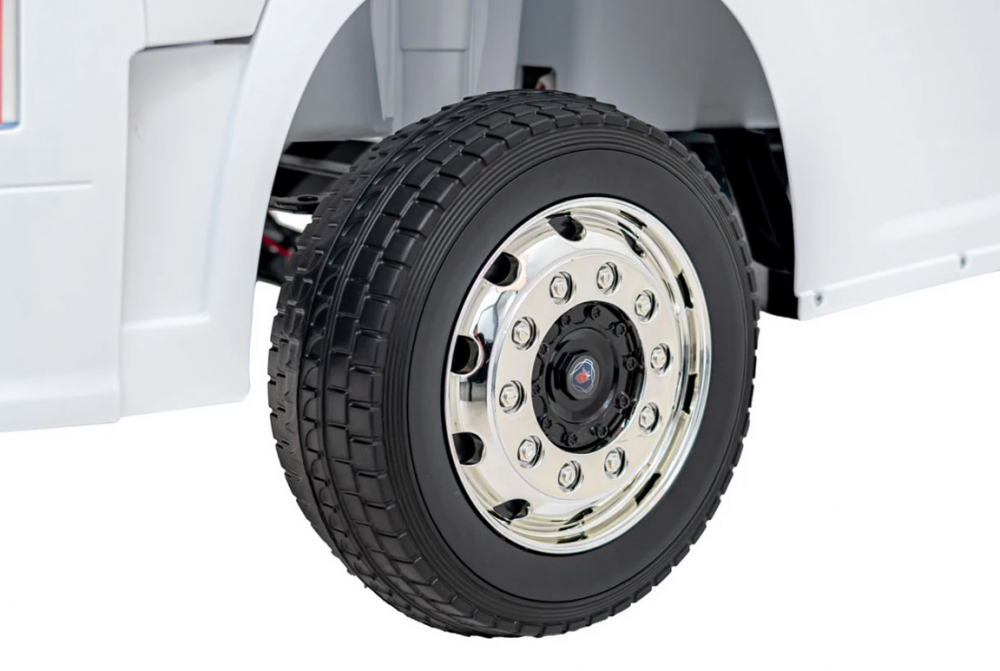 Camion electric pentru copii, SCANIA R-SERIES, 4x4, 180W, 12V 14Ah, echipare PREMIUM, alb [8]